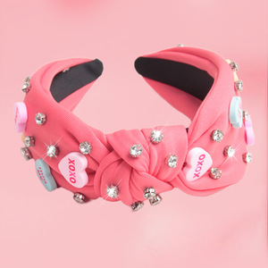 Serre-tête en strass en forme de cœur pour femme Hua Liyu, accessoire capillaire élégant pour la Saint-Valentin, rose, idéal pour les trajets quotidiens - Product Image 4