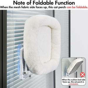 Cama de Lujo para Gatos, Rectangular, de Invierno, para Ventana, Montada en la Pared, de Felpa, Cálida, Plegable, Hamaca Interior para Gatos - Product Image 4