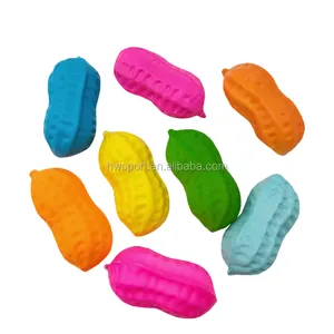 Customized print relieve squeeze squishy peanut shaped anti stress ball colorful pu foam peanut slow rising toys for promotion