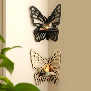 Manufacture Wooden Butterfly <b>Floating</b> <b>Shelves</b> for <b>Wall</b> Corner Shelf for Crystals and Stone Boho Home Decor Aesthetic Witchy Gift - Product Image 1