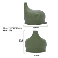 Couvercle de qualité alimentaire universel de couleur personnalisée sans BPA boissons pour bébés et tout-petits éléphant en silicone anti-éclaboussures pour boissons