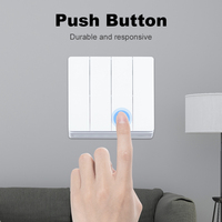 Interruptor de Luz Inteligente WiFi Tuya, Interruptor de Pared con Botón, 1/2/3/4 Canales, Compatible con Alexa y Google Home