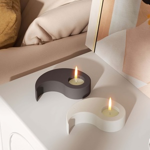 MUYULINS Mold 1pc Tai Chi Yin-Yang Moule en silicone pour bougies, utilisé pour la fabrication de savon DIY, les créations en résine époxy et le moulage en plâtre - Product Image 2