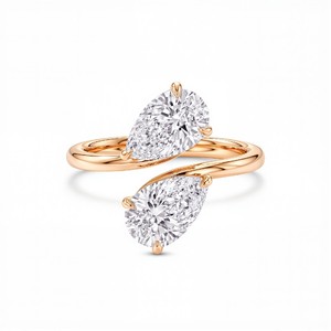 Elegant Rose Gold Lab Grown Diamond <b>Ring</b> for Women with Vintage Design for Proposal Engagement Wedding and Valentine's Day Gift - Product Image 1