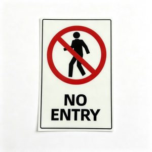 Autocollant d'avertissement de interdiction d'entrée, film PET, adhésif puissant, étiquette de signalisation de sécurité, étanche, pour porte d'entrepôt, utilisation intérieure et extérieure - Product Image 1