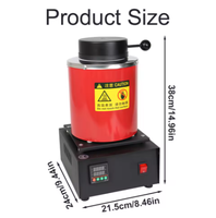 Fourneau de fusion électrique portable de 1 à 3 kg avec contrôle PID et creuset en graphite pour laboratoire et atelier de bijouterie