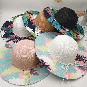 Women Paper Floppy Beach <b>Straw</b> <b>Hat</b> With Print Logo Bowknot Summer Sun <b>Hat</b> Foldable 2024 <b>Straw</b> <b>Hat</b> - Product Image 1