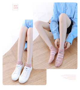 Chaussettes Kawaii en coton pour femmes, mignonnes, avec <span class=keywords><strong>chat</strong></span> et chien, pantoufles d'été, décontractées, douces et amusantes - Product Image 5