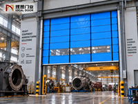 Porte à empilage rapide en PVC industriel avec fenêtres transparentes pour entrepôt et usine