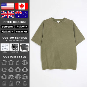 Camiseta Kingsen de Alta Calidad para Hombre, 100% Algodón, Lavado Ácido, Transpirable, de Secado Rápido, con Bordado Personalizado, para Verano - Product Image 2