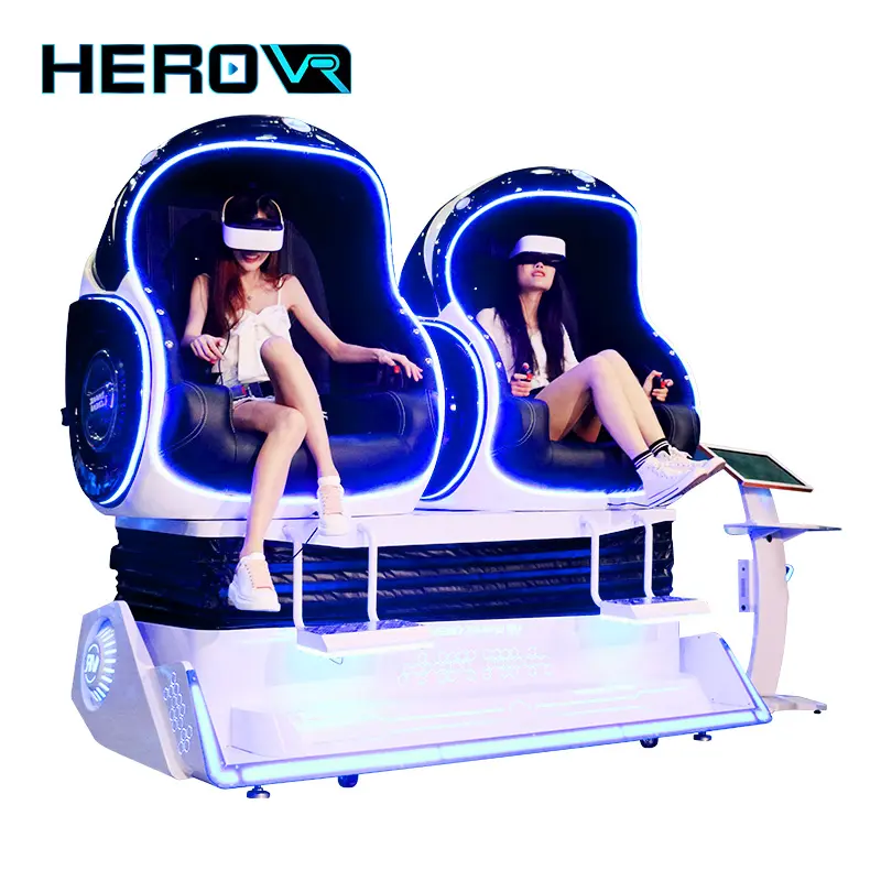 HEROVR หยอดเหรียญเสมือนจริงแข่งเกม2ที่นั่งเก้าอี้ไข่9D VR Arena