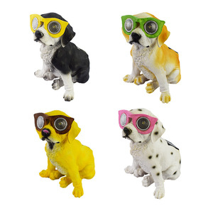 Solar <b>Dog</b> Garden <b>Lights</b> Resin Outdoor Decor LED Waterproof Solar Powered Free Standing Spot <b>Dog</b> Statues - Product Image 3