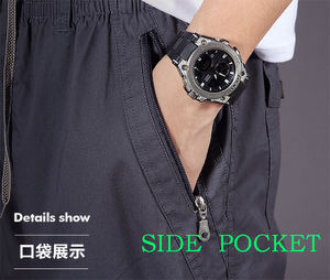 # ، سروال كارجو رجالي بشعار مخصص ، سراويل عمل سوداء قطنية ربيعية ، بنطال رياضي كاجوال للتسلق ، بنطال رياضي للرجال - Product Image 4