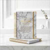 Agenda personnalisé à spirale, classeur, agenda budgétaire marbré, impression CMYK mensuelle, boîte cadeau