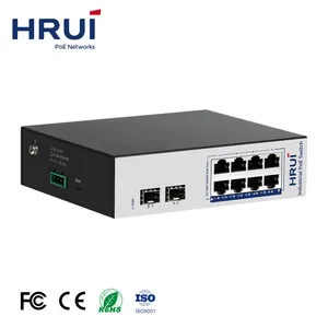 Chip Industrial a precio de fábrica, 8 puertos POE 2 Ethernet 2 SFP, puerto de fibra Industrial, interruptor Gigabit POE