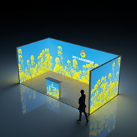Cadre portable pliable en aluminium pour toile tendue LED, avec boîte à lumière SEG rétroéclairée pour exposition et salon professionnel