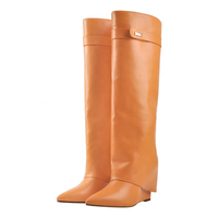 Bottes hautes pour femmes, nouvelle conception d'usine, saison automne 2021, chaussures à talons compensés, petit MOQ, prix de gros