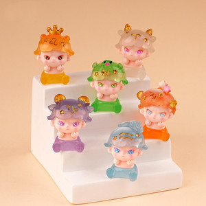 Figuras de Resina Pintadas a Mano con Signos del Zodiaco Luminosos de Dibujos Animados, Ecológicas y Lindas, para Regalos de Navidad y Año Nuevo <span class=keywords><strong>Chino</strong></span> - Product Image 4