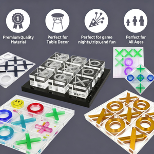 Xfl Tùy Chỉnh Cờ Vua Thiết Lập Lucite Bảng X O Trò Chơi Thiết Lập Acrylic Tic Tac Toe Đối Với Trang Chủ - Product Image 4