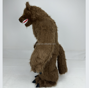 Realistico animale selvatico evento del partito lupo gonfiabile grande mascotte Costume gonfiabile cartone animato che cammina lupo nero Costume per adulti - Product Image 6