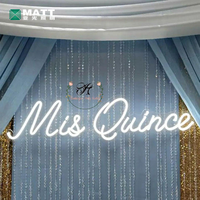 Letras de Neón LED con Nombre Personalizado, Letrero de Neón Mis Quince para Decoración de Bodas, Cumpleaños, Eventos, Arte de Pared, Letreros Luminosos LED