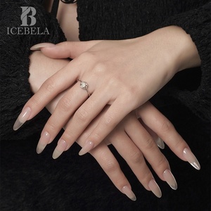 Icebela đồ trang sức bezel đẹp thiết lập vòng mã não 925 bạc tối giản đồ trang sức đính hôn nhẫn cho phụ nữ - Product Image 4