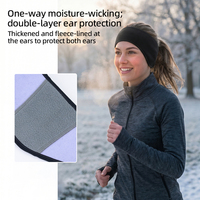 Bandeau polaire chauffe-oreilles épais pour homme, idéal pour l'hiver, la moto et le ski, avec logo Earwarmer, pour la protection contre le froid