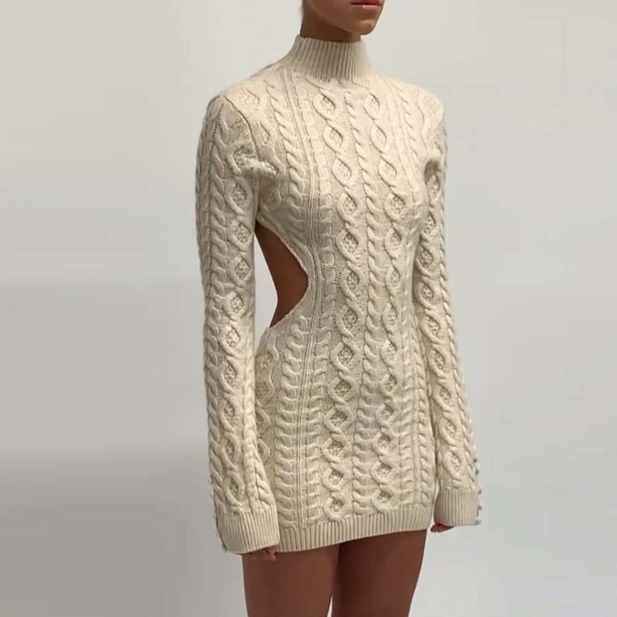 Otoño Invierno Europa y Estados Unidos Vintage vestido de lana de las  mujeres engrosamiento Vestido de punto Vestidos de punto suéter 2020 DC435| Vestidos| - AliExpress