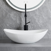 Lavabo de salle de bain au design européen en céramique émaillée, petit lavabo sanitaire, lavabo artistique pour WC