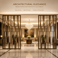 Cloison décorative multifonctionnelle en acier inoxydable 304, artisanale, de luxe moderne et personnalisée pour hall d'hôtel et appartement