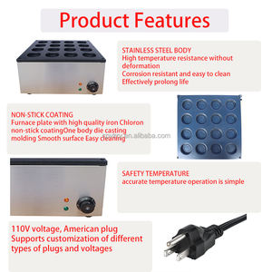 赤豆ケーキメーカーパンケーキマシン16個入りノンスティック電気ワッフルスナックベイカー - Product Image 2