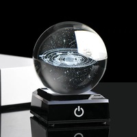 Lampe LED 3D en verre de cristal, cadeau d'anniversaire, plante de lune gravée au Laser, cœur, boule de nuit personnalisée
