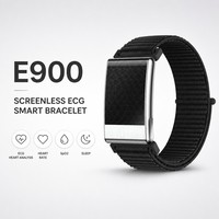 Pulsera Inteligente E900 para Análisis de Salud Cardíaca con ECG, Monitoreo de Oxígeno en Sangre y Frecuencia Cardíaca, Sin Pantalla, Monitor de Sueño, Cuidado Remoto para Todos