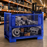 Cage à palettes pliable en acier robuste pour entrepôt industriel, personnalisable et empilable