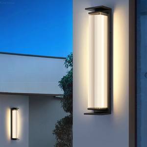 Lámpara de pared LED impermeable para exteriores, para patio, garaje, porche, balcón, villa, jardín, con diseño de rayas, luz de paso para exteriores - Product Image 2
