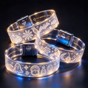 Pulseras LED de Plástico Brillante Personalizadas al por Mayor, Pulseras Luminosas Coloridas para Bodas y Fiestas, Regalo Directo de Fábrica - Product Image 4