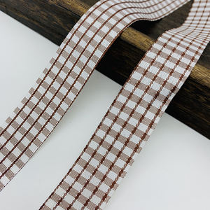 Nastri regalo in filo di cotone con bordo in filo di lana, fiocco rosso a quadri in lana, personalizza il nastro metallico di natale - Product Image 4