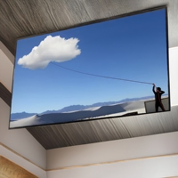 Support TV motorisé en acier pour plafond, avec fonction pivotante et télécommande, support TV motorisé inclinable pour plafond