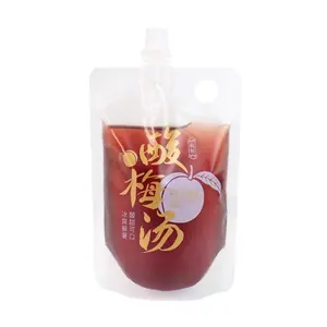 Transparent Stand Up Liquid Spout Top Pouch For Juice Milk Water