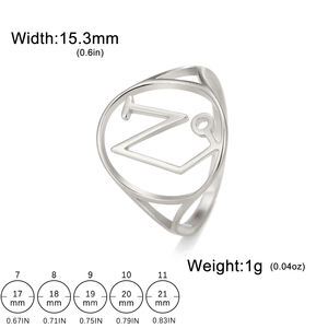 Uriel Arcángel símbolo anillo esotérico glifo religioso talismán anillo de acero inoxidable boda banda minimalismo joyería - Product Image 6