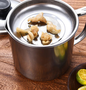 Contenedor de cocina de acero inoxidable SYH578 al por mayor, dispensador de grasa para restaurante y hogar, colador de aceite de malla metálica - Product Image 6