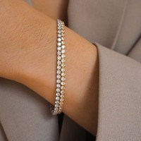 Bracelet/Collier de Tennis de Luxe Tempusort, Bijoux à la Mode, Acier Inoxydable, Chaîne de Collier en Zircon de 2 mm pour Femmes