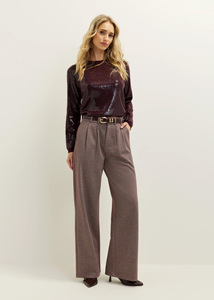 <span class=keywords><strong>Top</strong></span> a Strati <span class=keywords><strong>con</strong></span> Paillettes e Glitter Personalizzato OEM per Donna |   Camicetta Aderente a Maniche Lunghe <span class=keywords><strong>con</strong></span> Dettagli in Paillettes per un Glamour Quotidiano Facile - Product Image 5