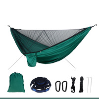 Hamac de camping portable en nylon pour adulte, avec moustiquaire, imperméable et pare-soleil, pour 1-2 personnes