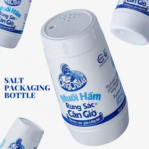Botol bumbu dapur, multi fungsi 250g 500g 800g putih PE plastik bumbu bubuk penggiling garam lada