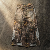 Pantalon de survêtement unisexe ample en coton Yingling pour homme, imprimé Real Tree, avec empiècements rayés, effet vieilli et délavé personnalisé