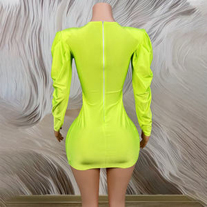 Robes de soirée longues à manches longues Novance Y4035, livraison directe, vert, avec manches, paillettes argentées, chic, élégantes, robes de cocktail - Product Image 3