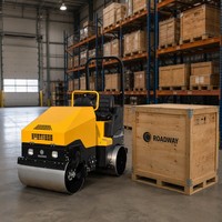 Compacteur vibrant à double tambour autopropulsé Honda GX630 V-Twin OHV 4 temps à essence avec cabine fermée pour asphalte