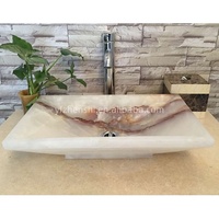 Lavabos rectangulaires en onyx sur mesure pour comptoir, vasques de salle de bain pour la maison, l'hôtel, la villa, lavabo de salle de bain