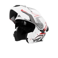 Casque de moto modulaire rabattable homologué DOT - Design personnalisé à double visière pour hommes
